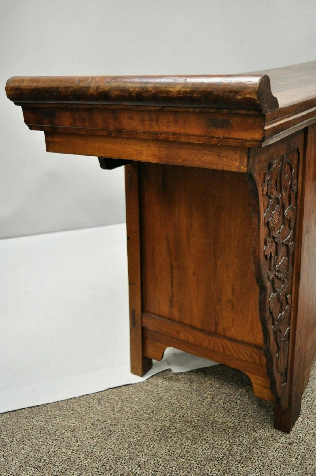 Antique Carved Hardwood Chinese Altar Console Table Sideboard Buffet Credenza