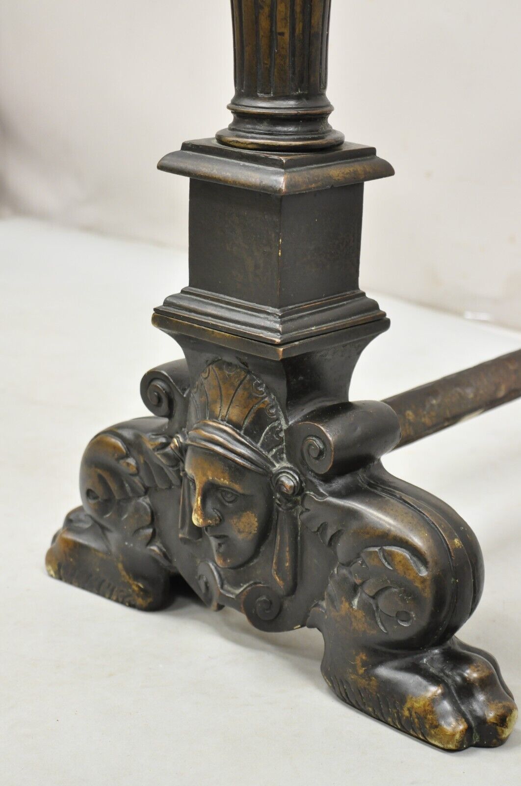 Antique French Renaissance Revival Large Figural Man and Woman Andirons - a Pair