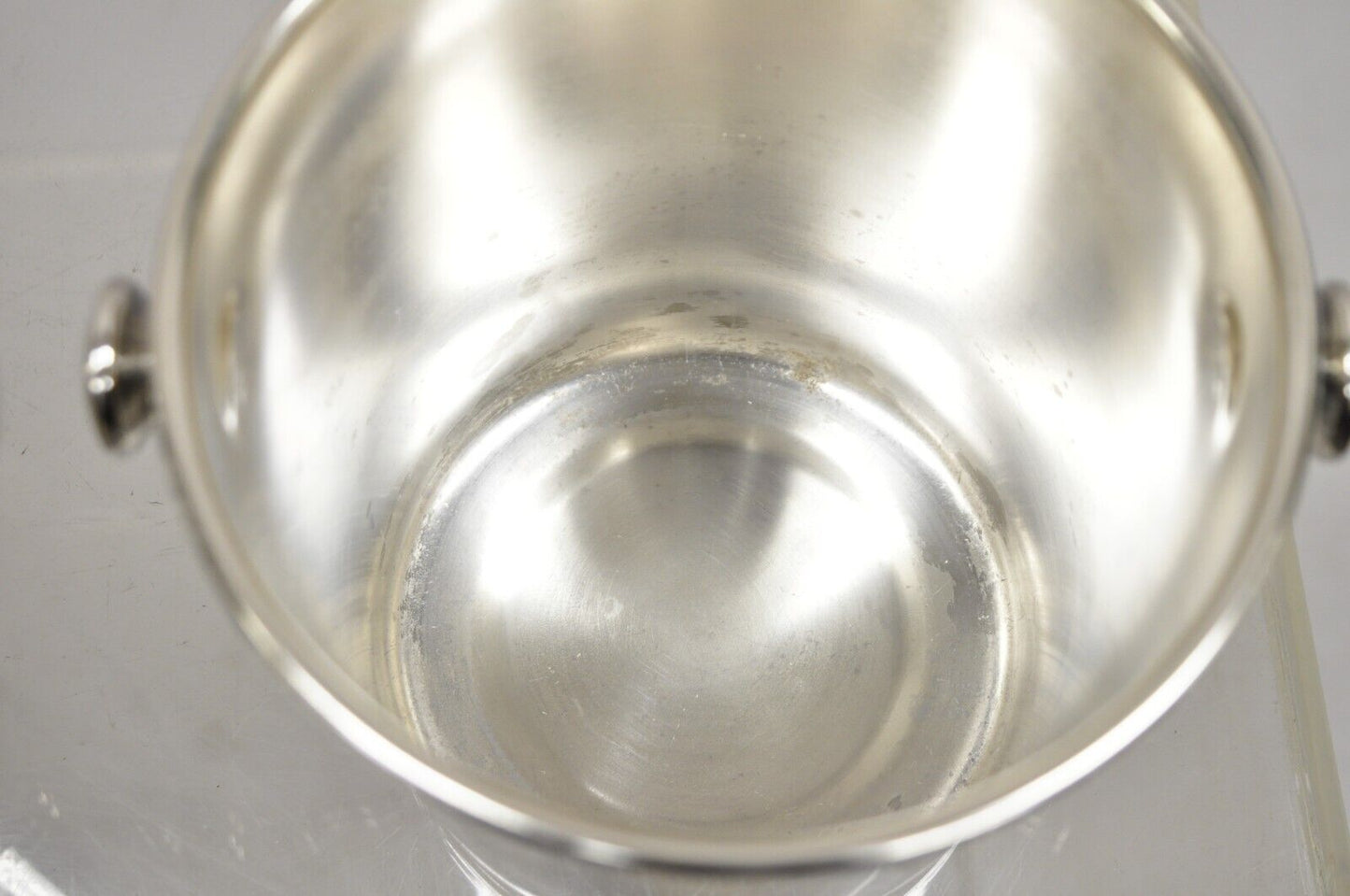 Mid Century Modern Small Silver Plated Champagne Wine Chiller Bucket - a Pair