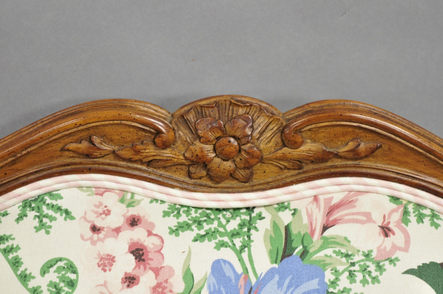 Antique French Country Louis XV Style Carved Walnut Bergere Wingback Chairs Pair