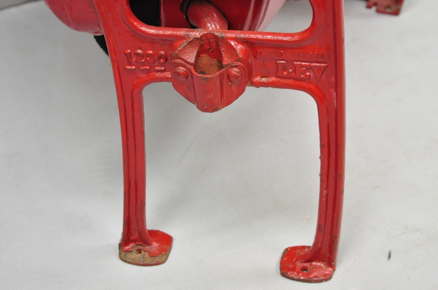 Antique Art Deco Red Painted Authentic Upholstered Movie Theater Chair