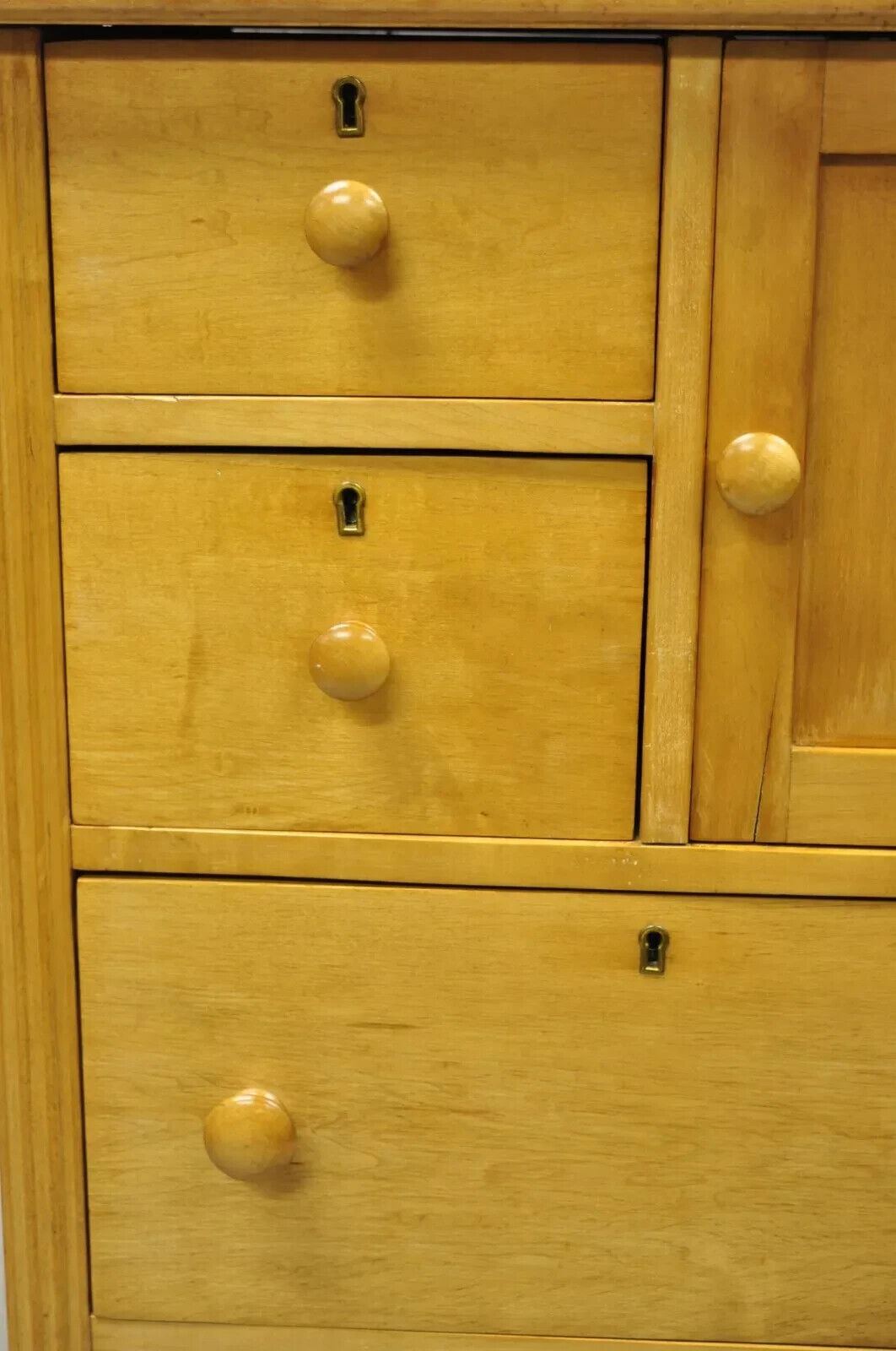 Antique Colonial Maple Wood Tall Lingerie Chest Washstand Bedroom Dresser