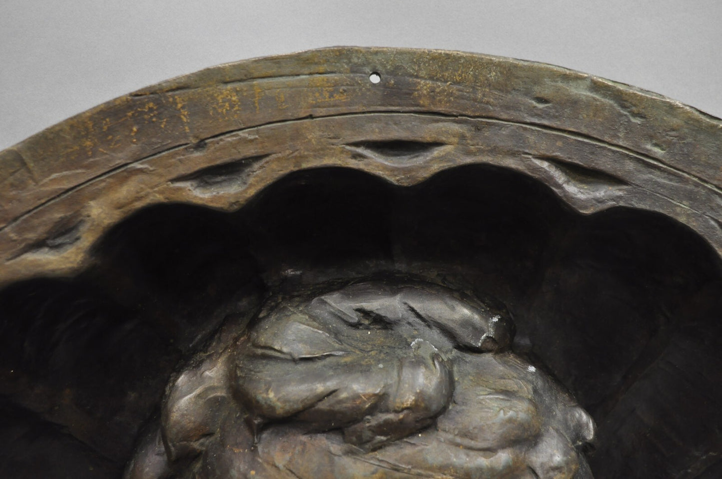 Antique Italian Woman Bust Large 25" Bronze Relief Repousse Monument Plaque