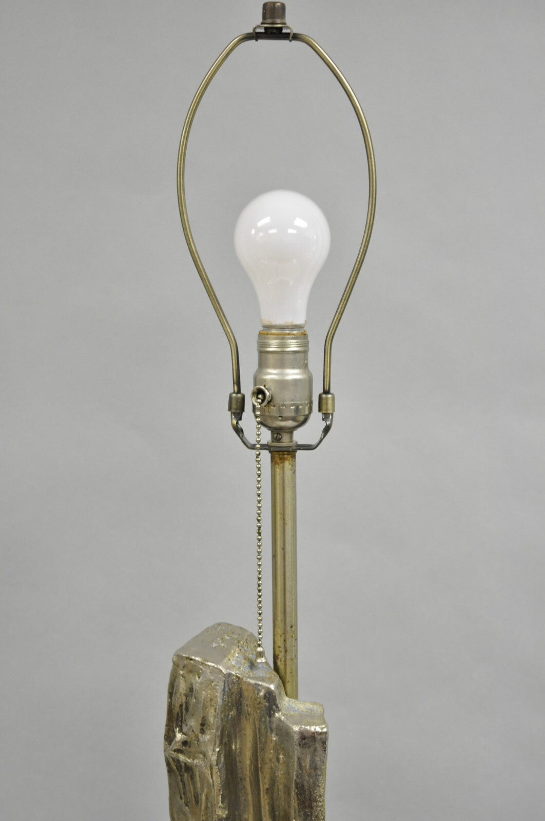 Vintage Richard Barr for Laurel Brutalist Mid Century Modern Metal Table Lamp