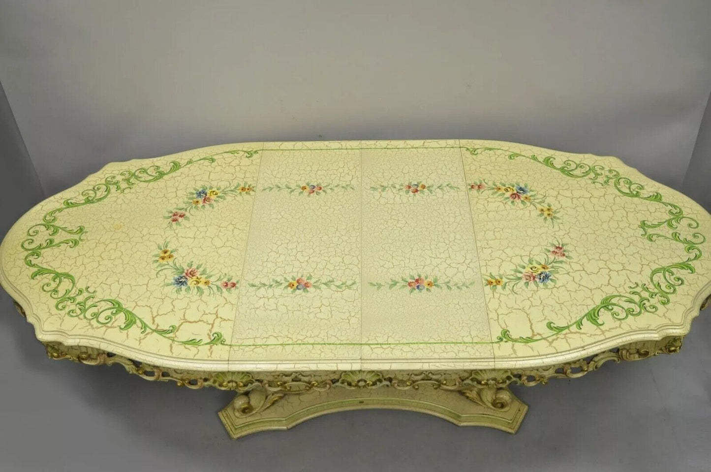 Silik Style Italian Baroque Rococo Dining Room Set by John Turano & Sons - 7 Pcs