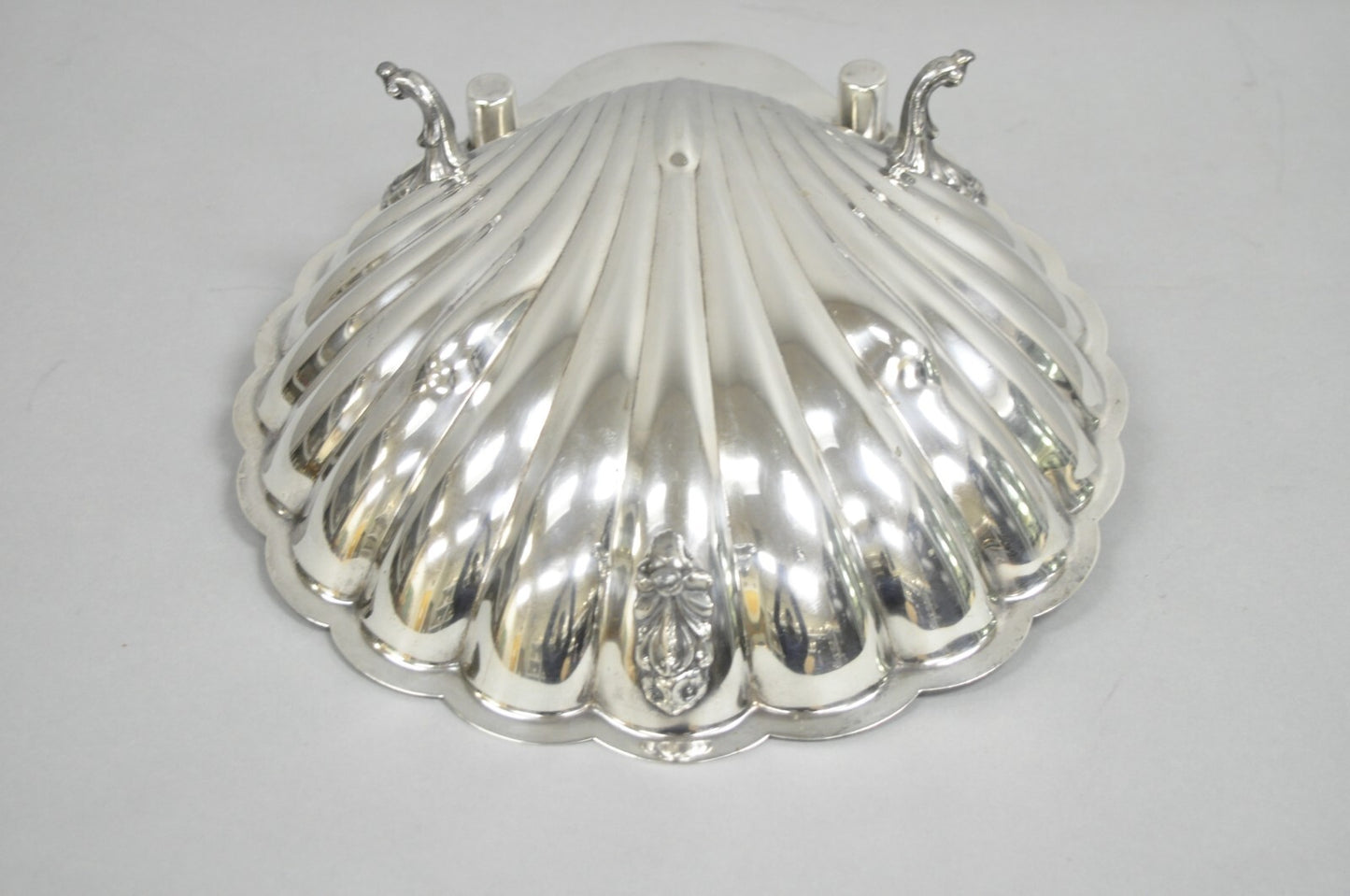Vintage English Regency Sheffield Silver Plated Fish Clam Shell Serving Platter