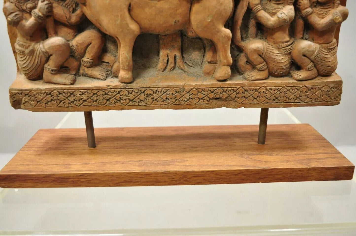 20th C. Thai Temple Buddhist Hand Carved Terracotta Figural Sculpture Statue