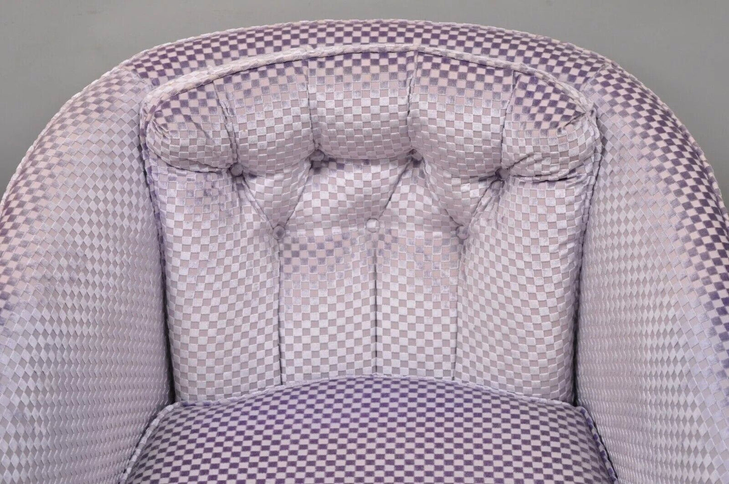 Mid Century Modern Milo Baughman Style Purple Barrel Back Club Chairs - a Pair