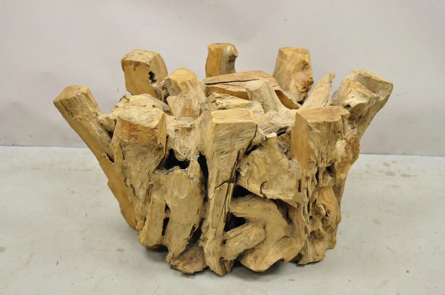 Vintage Mid Century Modern Teak Wood Root Driftwood Coffee Table Pedestal Base