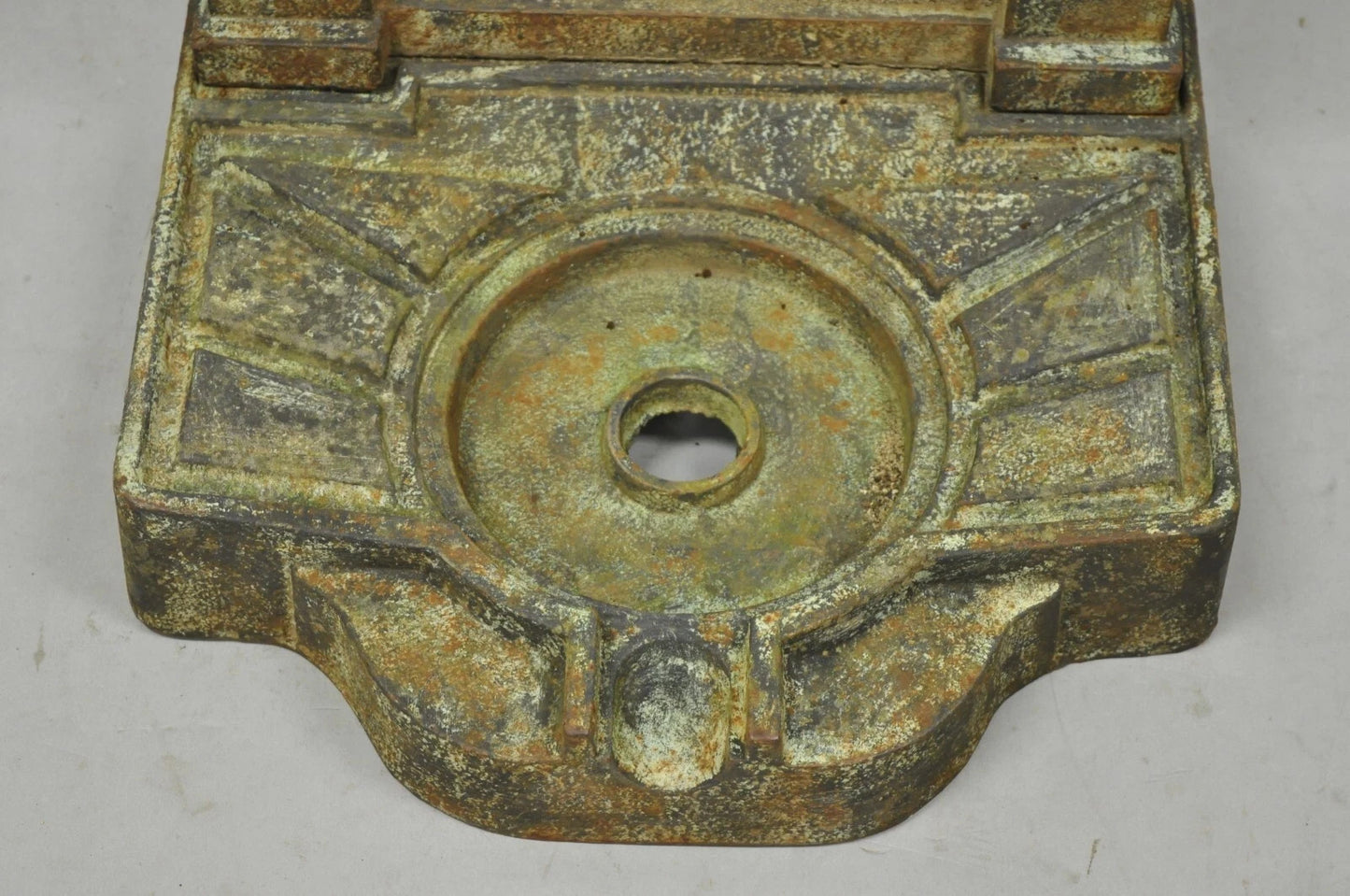 French Neoclassical Style Cast Iron Serpent Trident Garden Wall Water Fountain