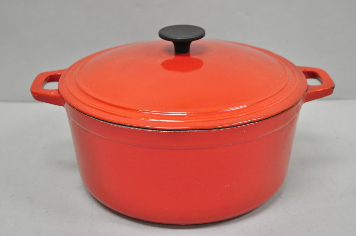 Martha Stewart Collection Red Cast Iron Dutch Oven Covered Pot