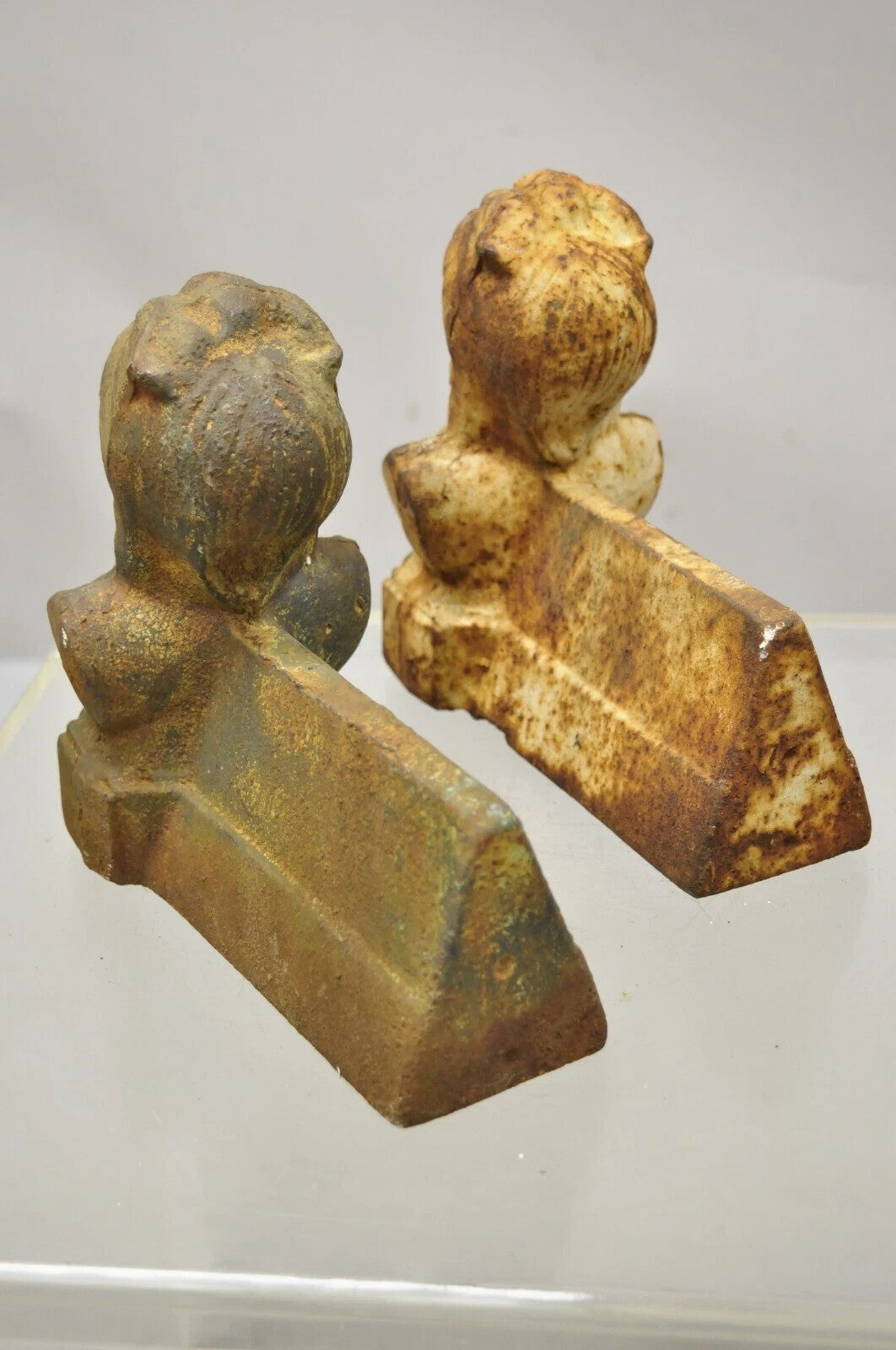 French Victorian Style Cast Iron Figural Women Bust Maiden Form Boot Scraper (B)