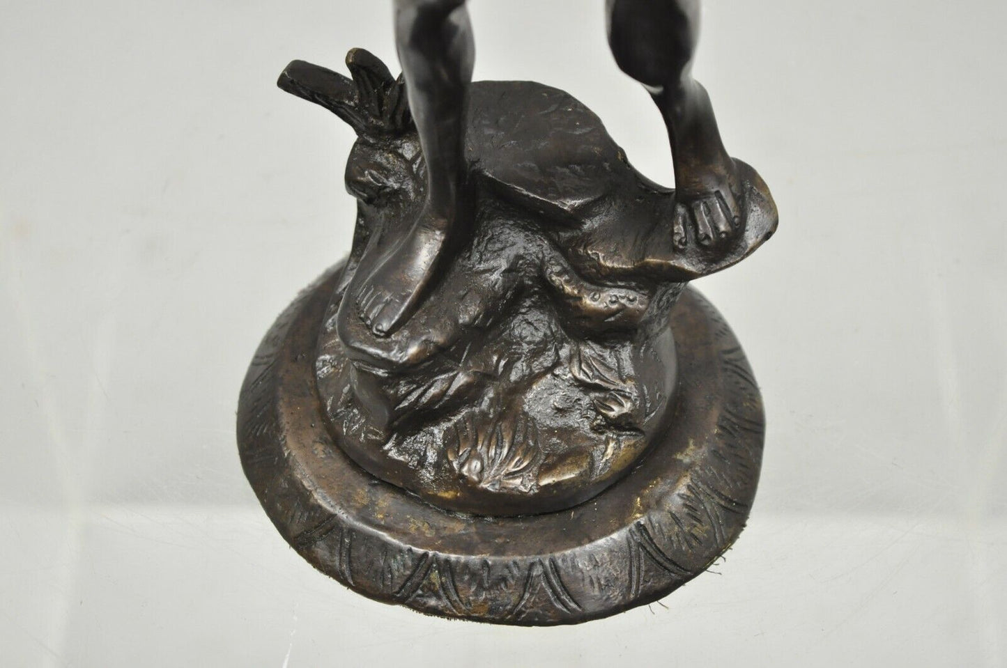 Bronze Sculpture Woman w/ Birds & Basket 15" Statue Figure After Emile Guillemin