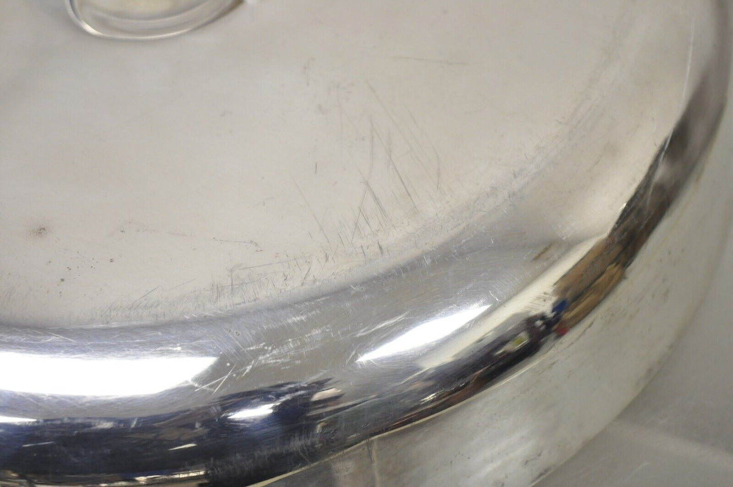 Large Vintage 15" Round Modern Stainless Steel Food Dish Serving Dome Cover