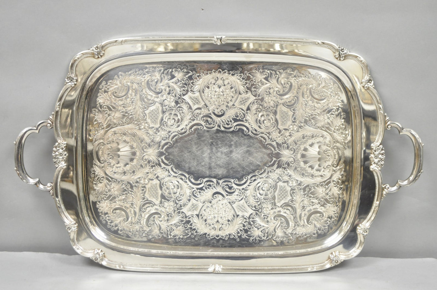 Vintage 1847 Rogers Bros "Remembrance" 9892 Silver Plated Serving Platter Tray