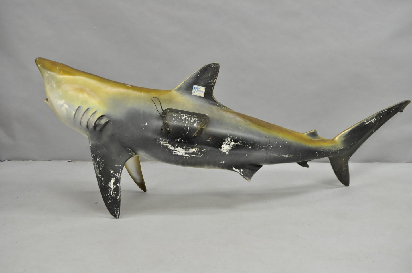 Vintage PFlueger 77" Large Fiberglass Mako Shark Replica Wall Mount Display
