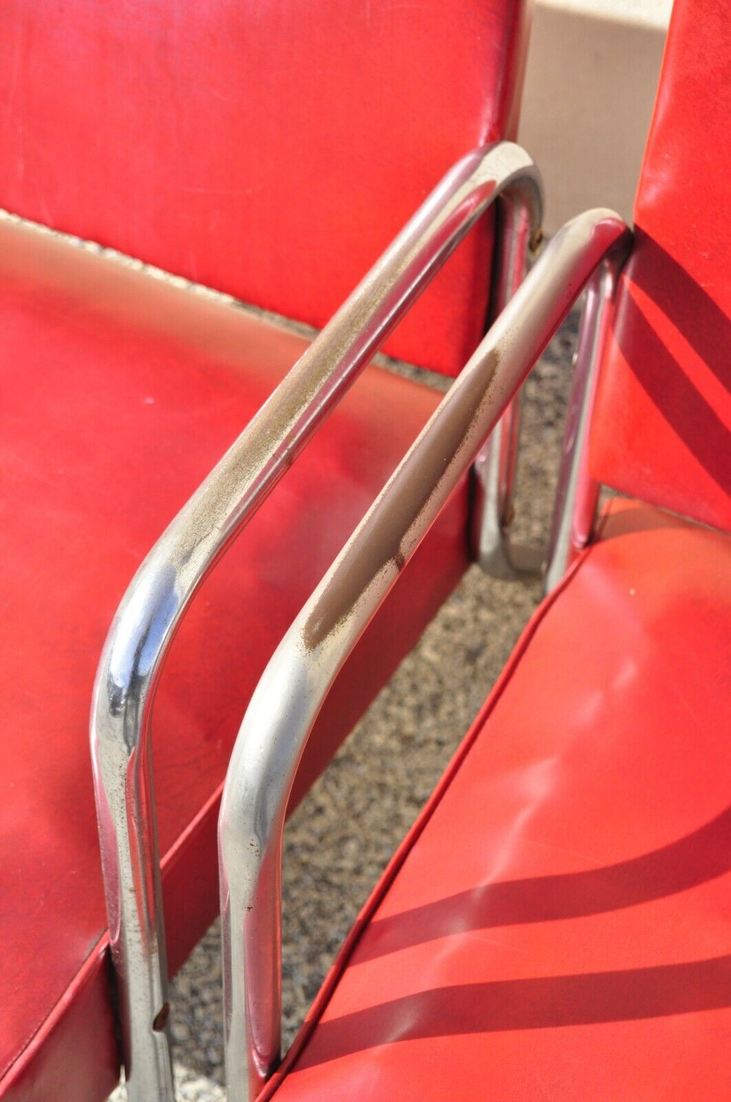 Vintage Yale Tubular Steel Metal Loveseat and Pair Lounge Arm Chair - 3pc Set