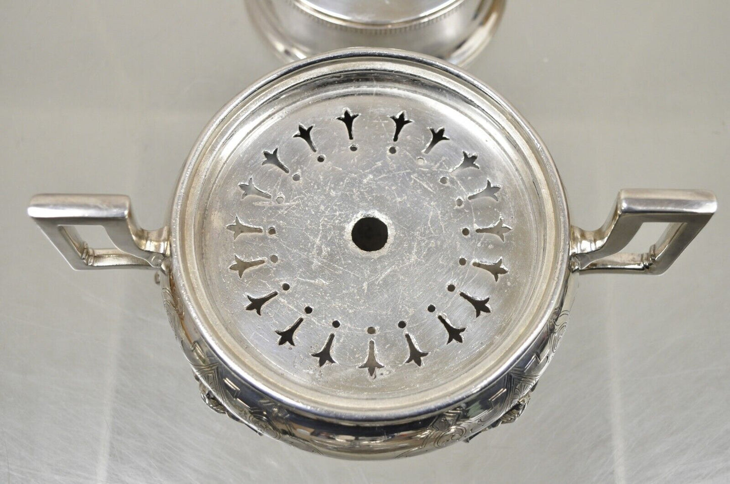 Antique Rogers Smith & Co Victorian Silver Plated Butter Cheese Dish Hoof Feet