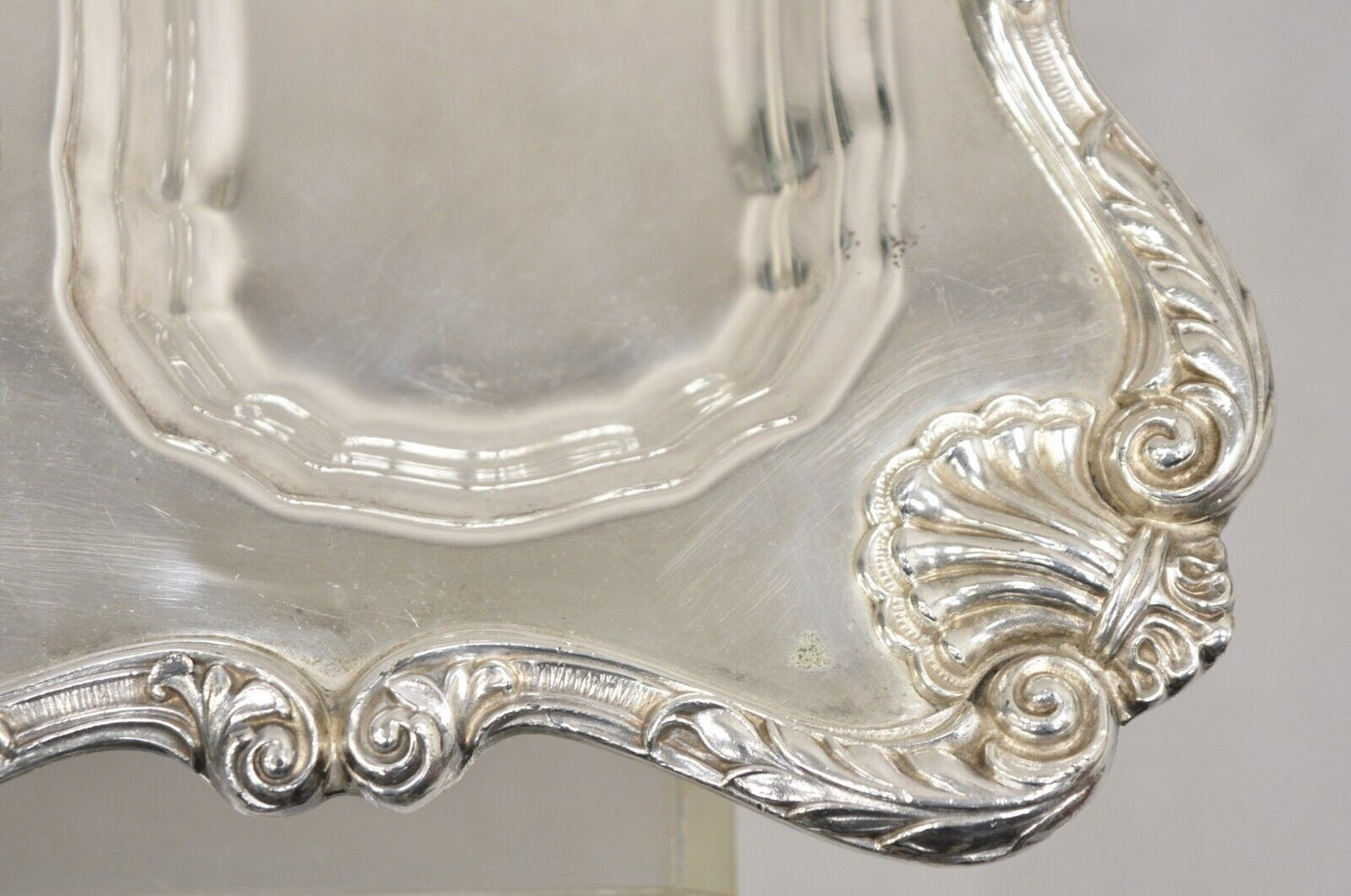 English Silver Mfg Co Victorian Silver Plated Meat Cutlery Serving Platter Tray