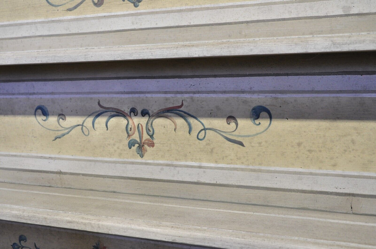 Trouvailles Italian Provincial Country Painted Large Cupboard Cabinet Hutch