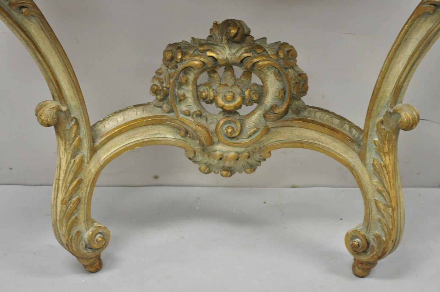 Antique Italian Rococo Carved Giltwood Wall Mount Console Hall Table