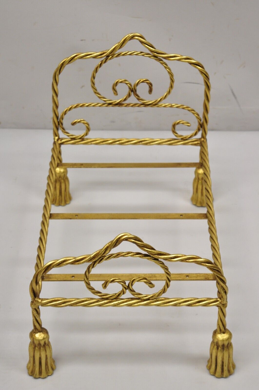 Vintage Italian Hollywood Regency Iron Tassel Frame Pet Cat Dog Bed or Doll Bed