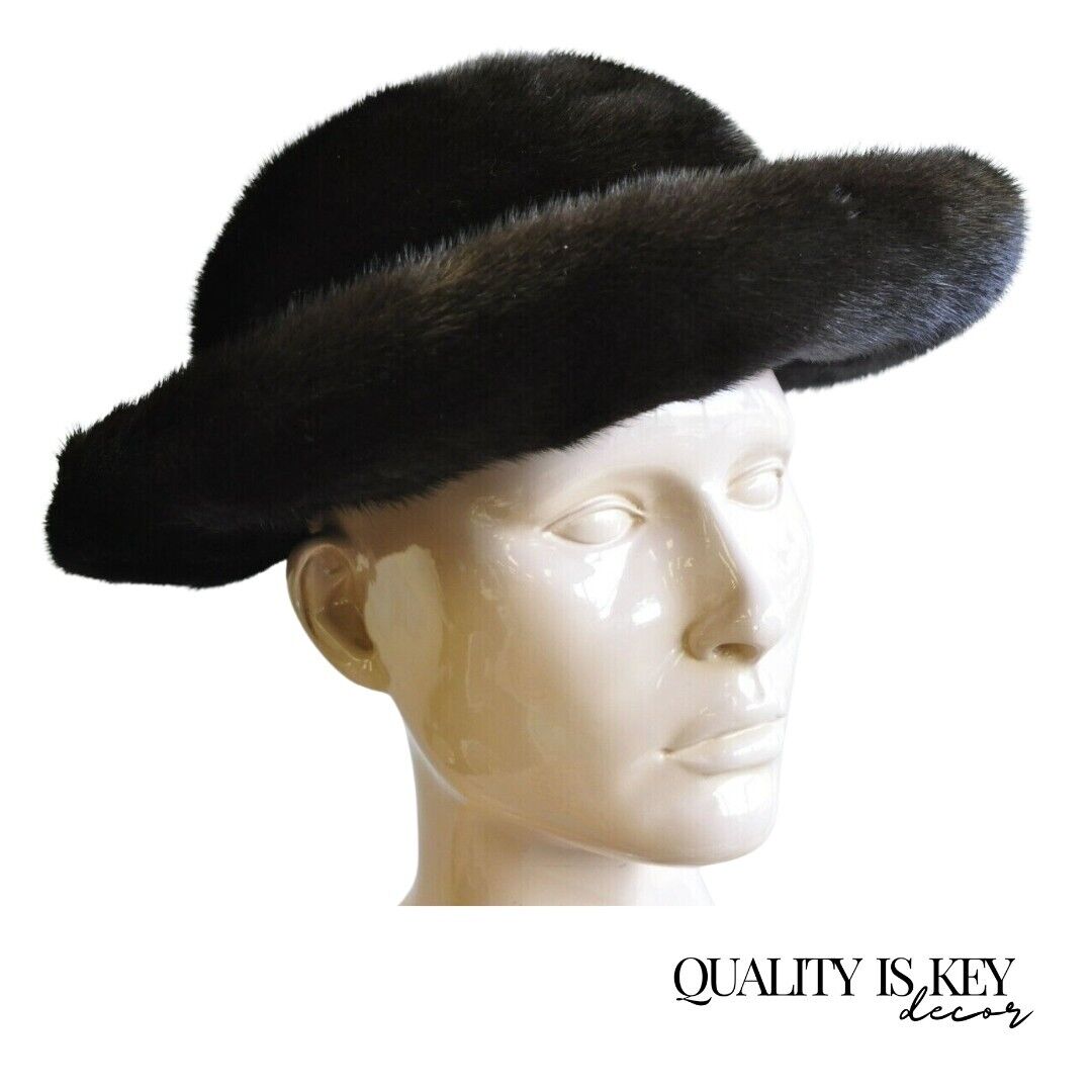 Vintage Severyn Fur Salon Brown Mink Fur Church Derby Ladies Winter Hat