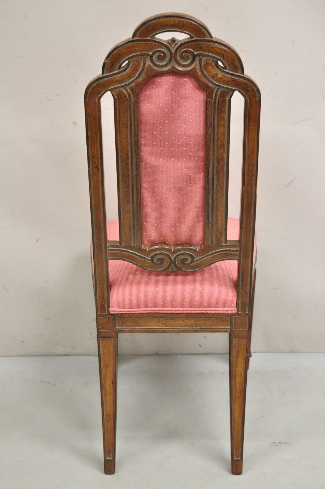 Vintage Italian Hollywood Regency Pretzel Back Walnut Dining Chairs - Set of 6