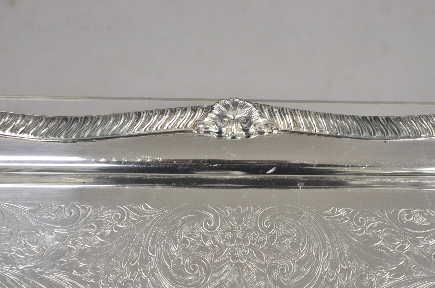 Vintage Sheffield Victorian Ornate Silver Plated Serving Platter Tray