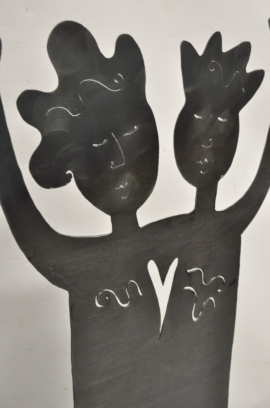 Contemporary Modern 48" Steel Metal Boy and Girl Welcome Statue Sculpture