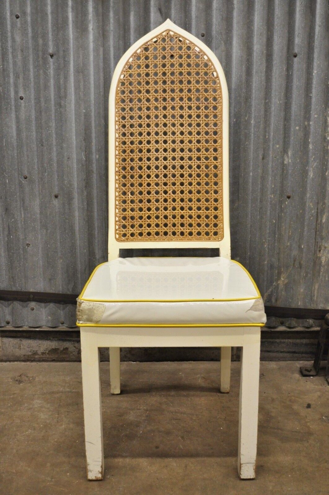 Bedell Vintage Hollywood Regency Cane Back Pagoda Dining Side Chairs (B) - Pair