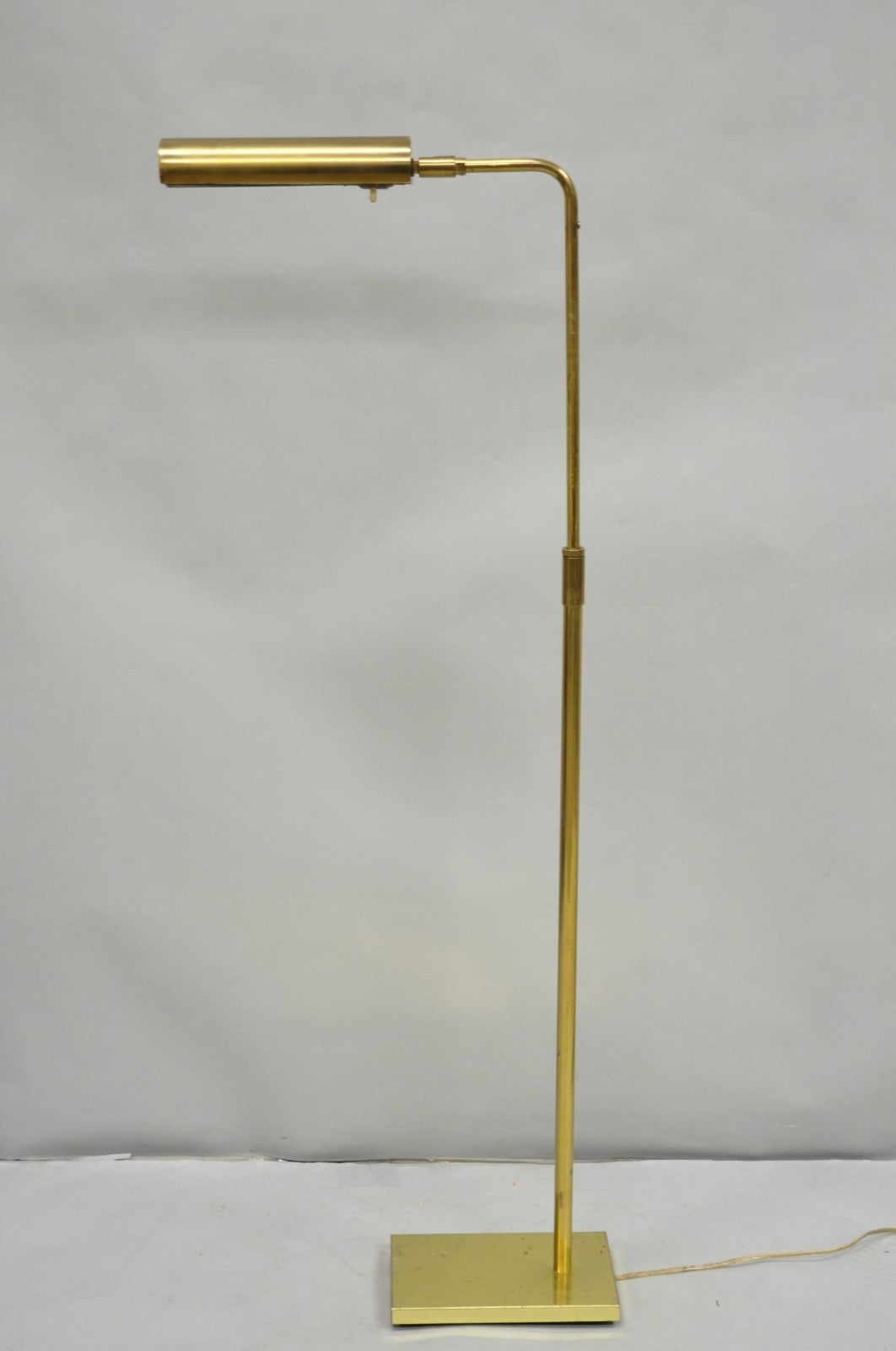 Mid Century Modern Koch & Lowy Brass Pharmacy Reading Adjustable Floor Lamp