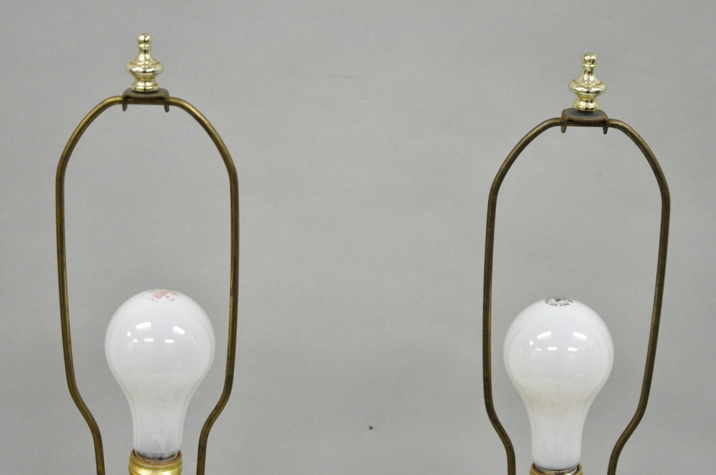 Vintage Chinoiserie Heavy Leaded Glass Wheat Sheaf Ginger Jar Table Lamps, Pair