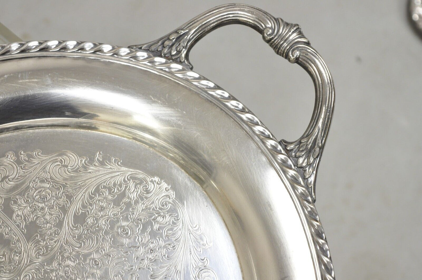 Vintage WM. Rogers 481 Victorian Oval Silver Plated Serving Platter Tray