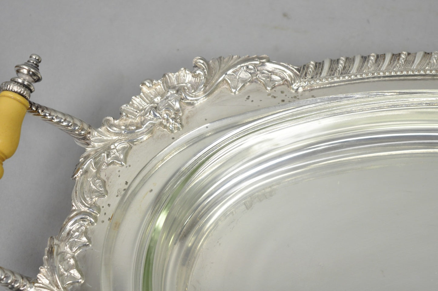 Antique Crown Silver Victorian Silver Plated Large Footed Serving Dish Platter