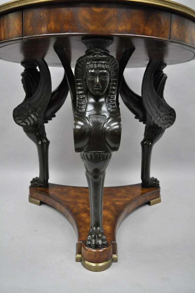 Theodore Alexander Replica Sphinx Monopodiae Round Egyptian Revival Center Table