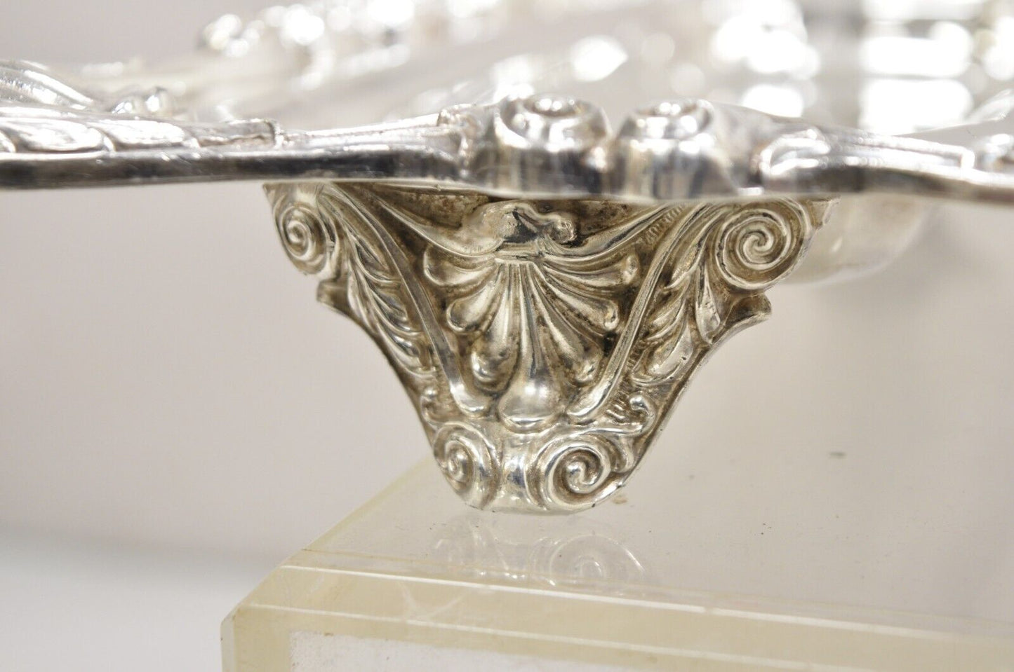 English Silver Mfg Co Victorian Silver Plated Meat Cutlery Serving Platter Tray