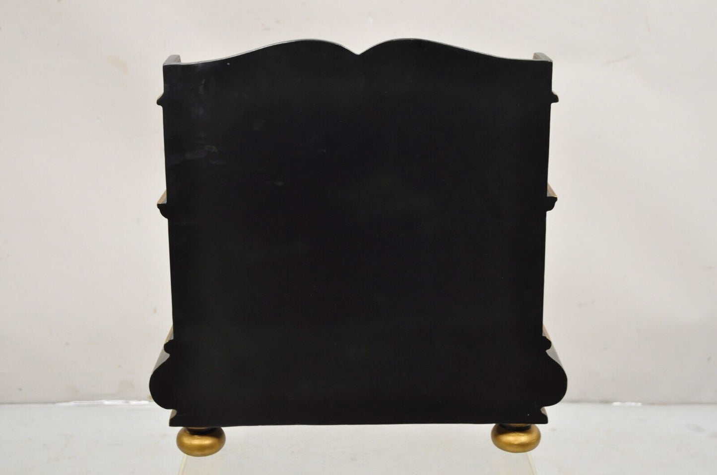 Decorative Chinoiserie Bombe Style Black Lacquer Oriental Jewelry Box