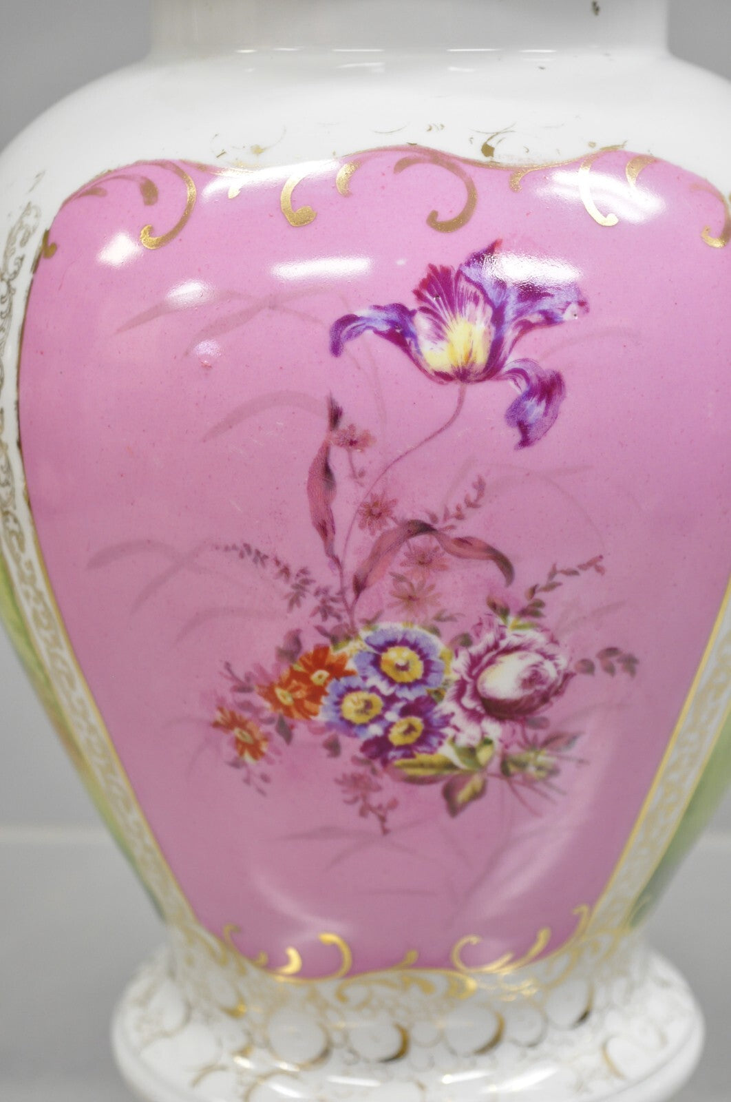 Antique Francois Boucher Victorian Pink Porcelain Lidded Urn or Covered Vase