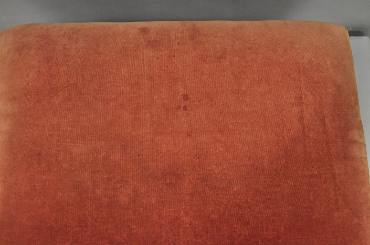 Vintage Jacobean William & Mary Walnut Bun Feet Upholstered Ottoman Footstool