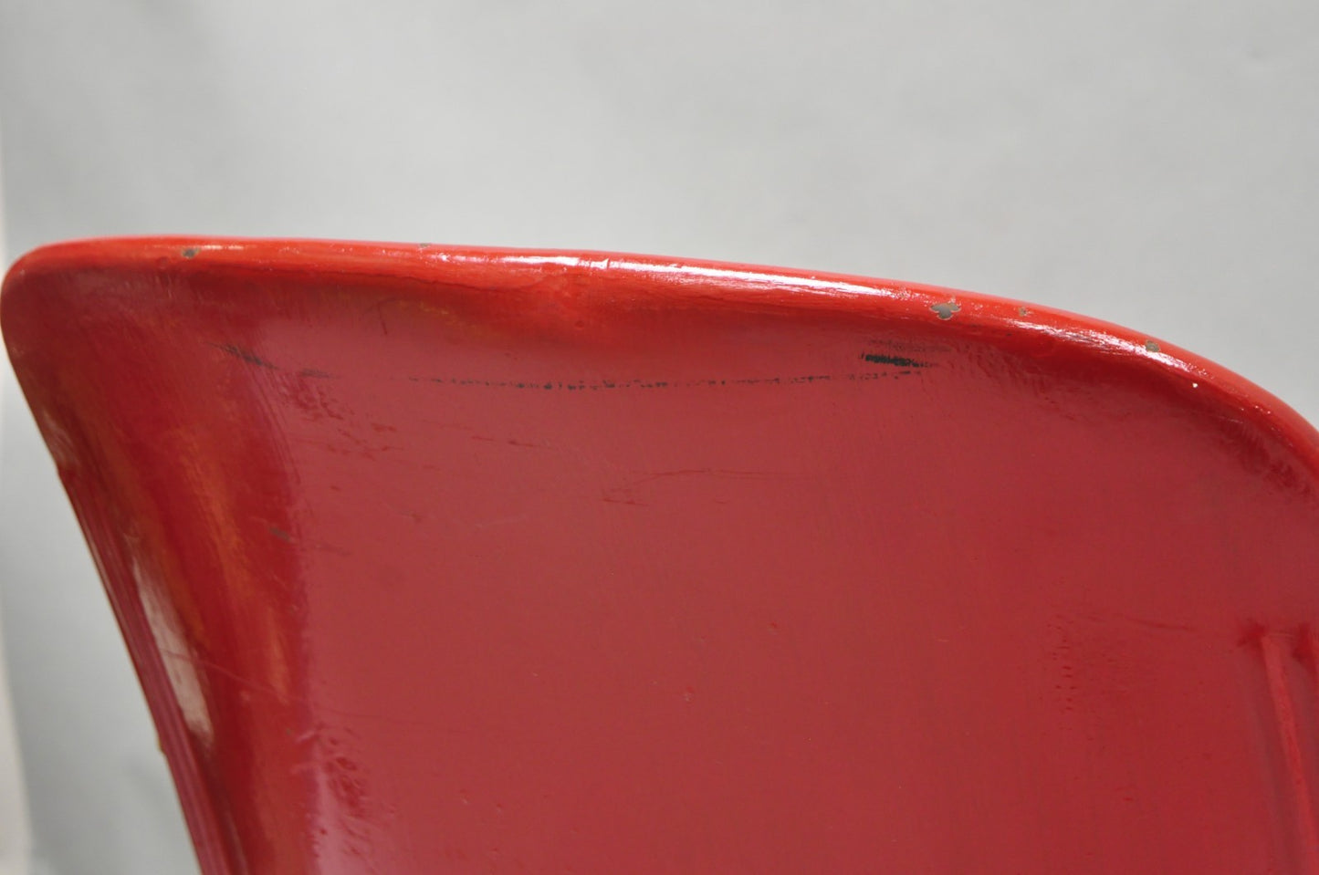 Antique Art Deco Red Painted Authentic Upholstered Movie Theater Chair