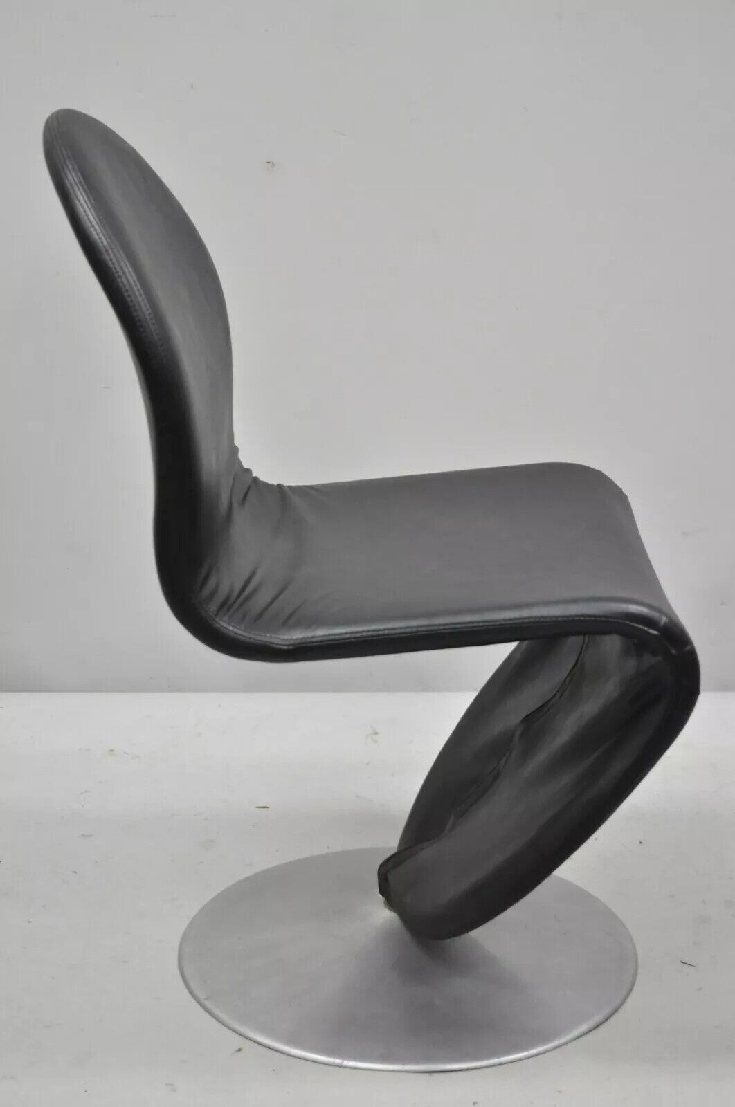 Vintage Verner Panton 1-2-3 System Fritz Hansen Mid Century Black Dining Chair