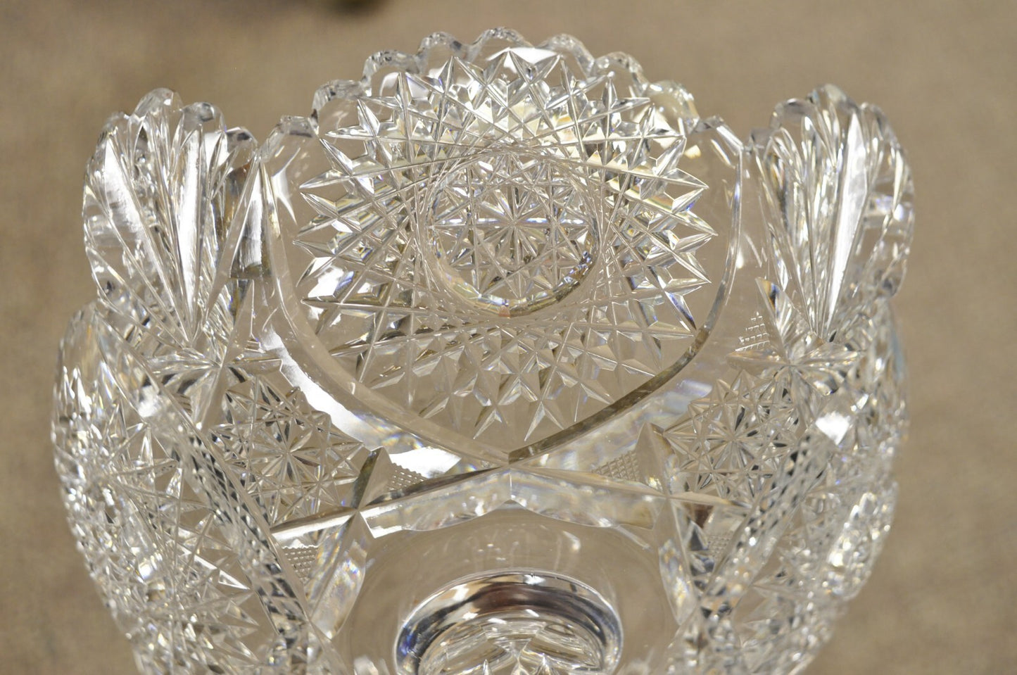 Antique Brilliant Cut Crystal Glass Candy Compote Pedestal Nut Dish - a Pair