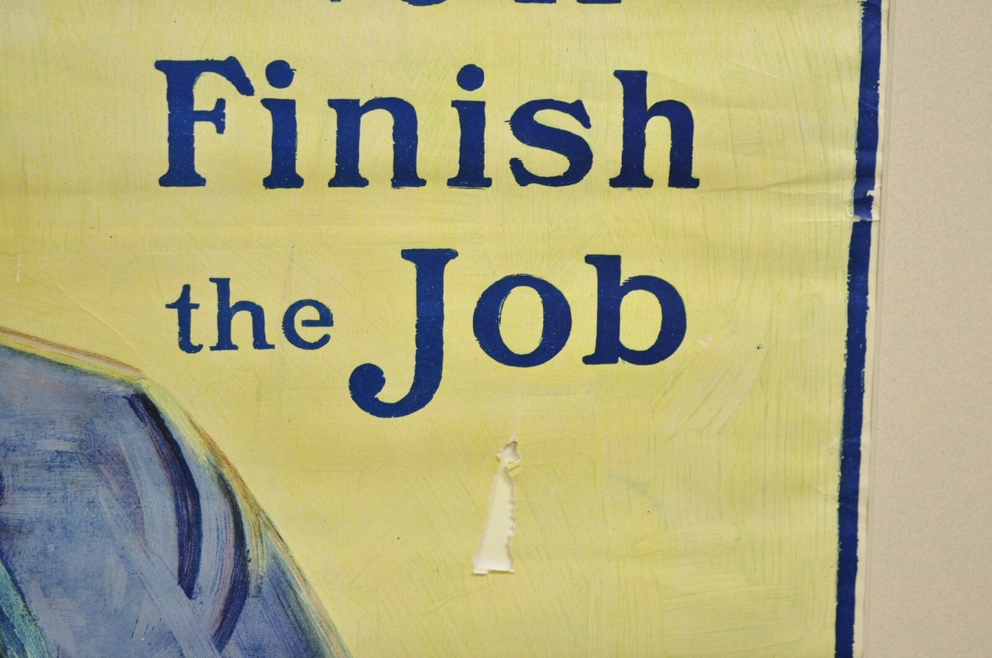 1918 World War 1 "Sure We'll Finish The Job" Victory Liberty Loan Framed Poster
