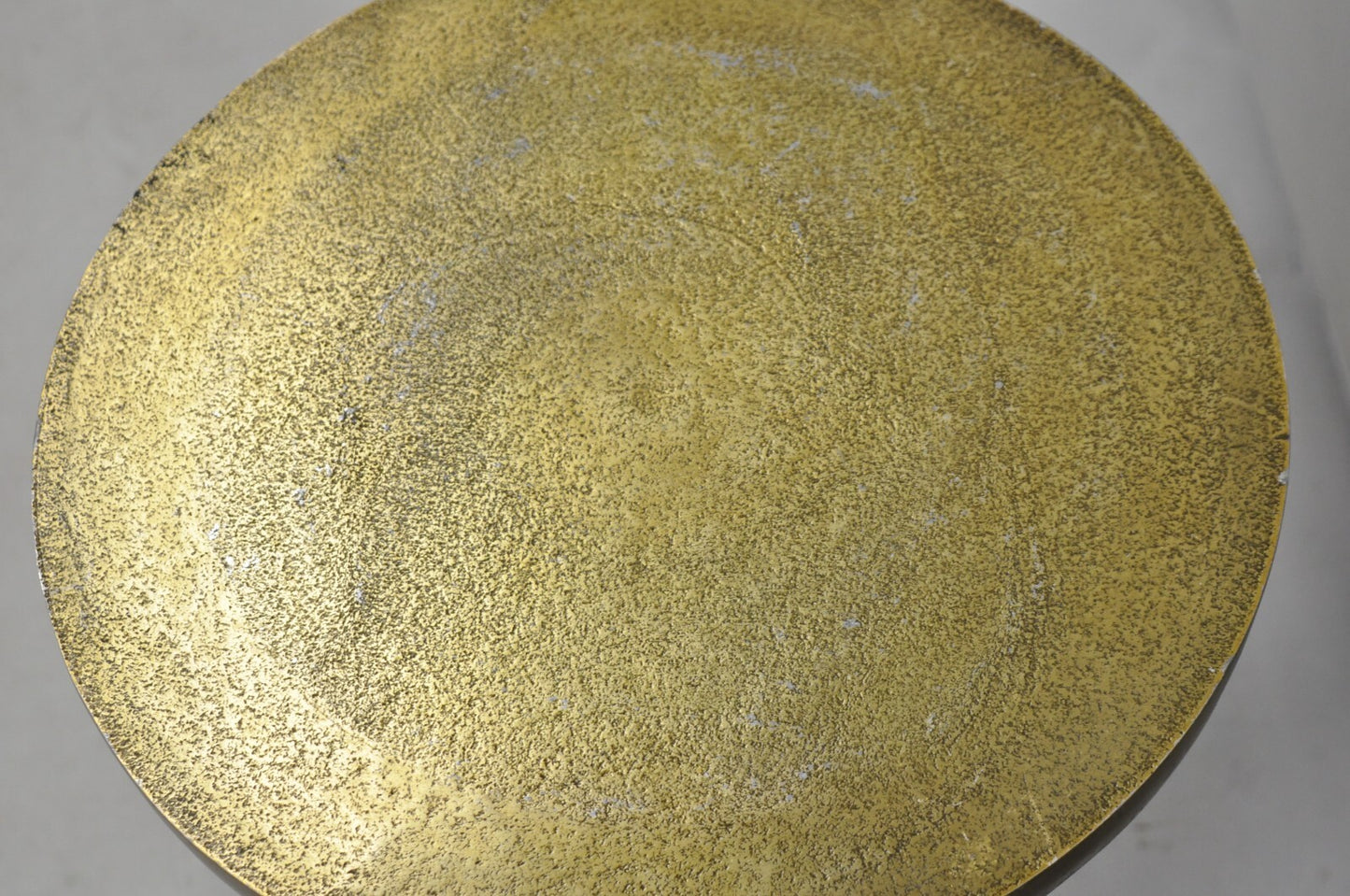 Modern Burnished Cast Metal Gold Sculptural Round Drinks Side Table