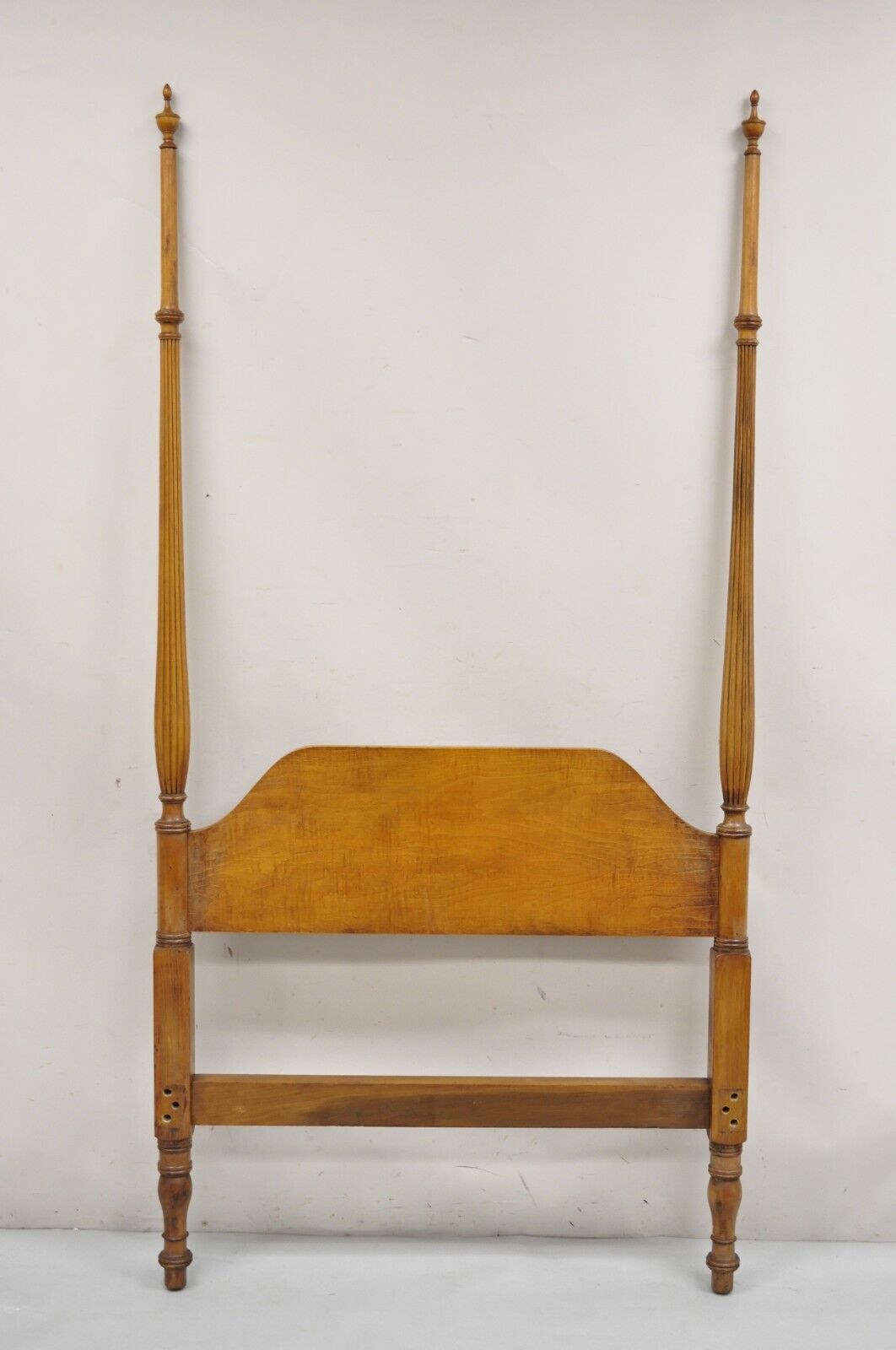 Antique American Federal Maple Wood Canopy Single Twin Poster Bed Frame