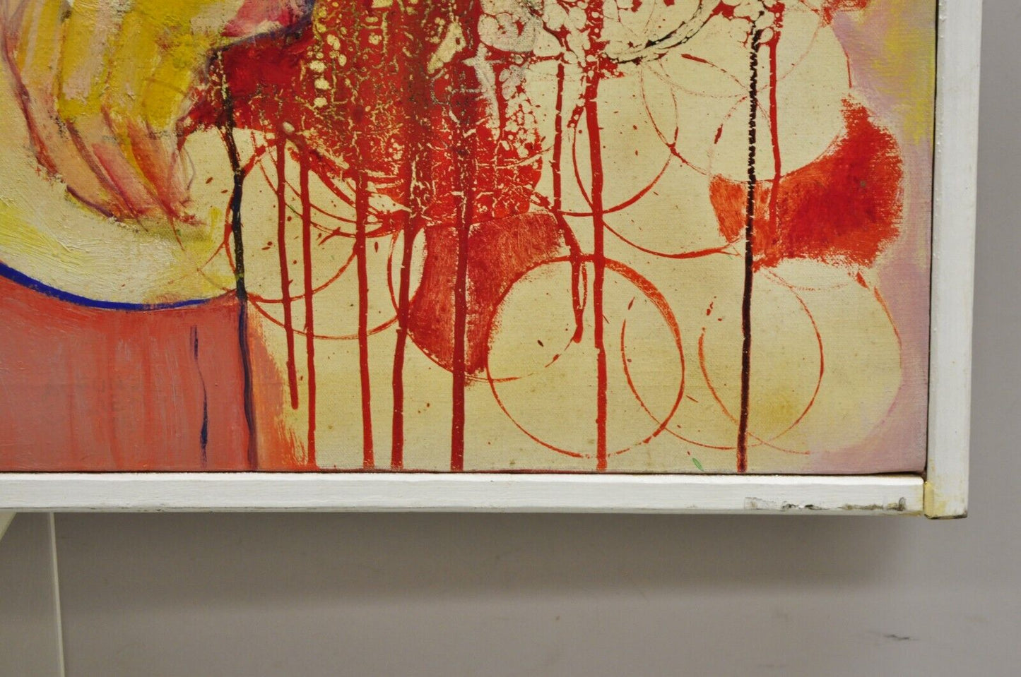 Alfonso Caliendo Abstract "3 Women" Large Oil on Canvas Mid Century Modern Art