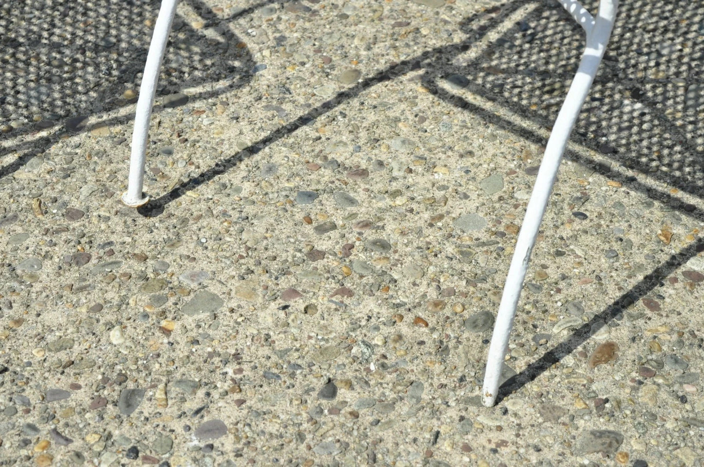 Vintage Russell Woodard White Wrought Iron Garden Patio Arm Chairs - a Pair