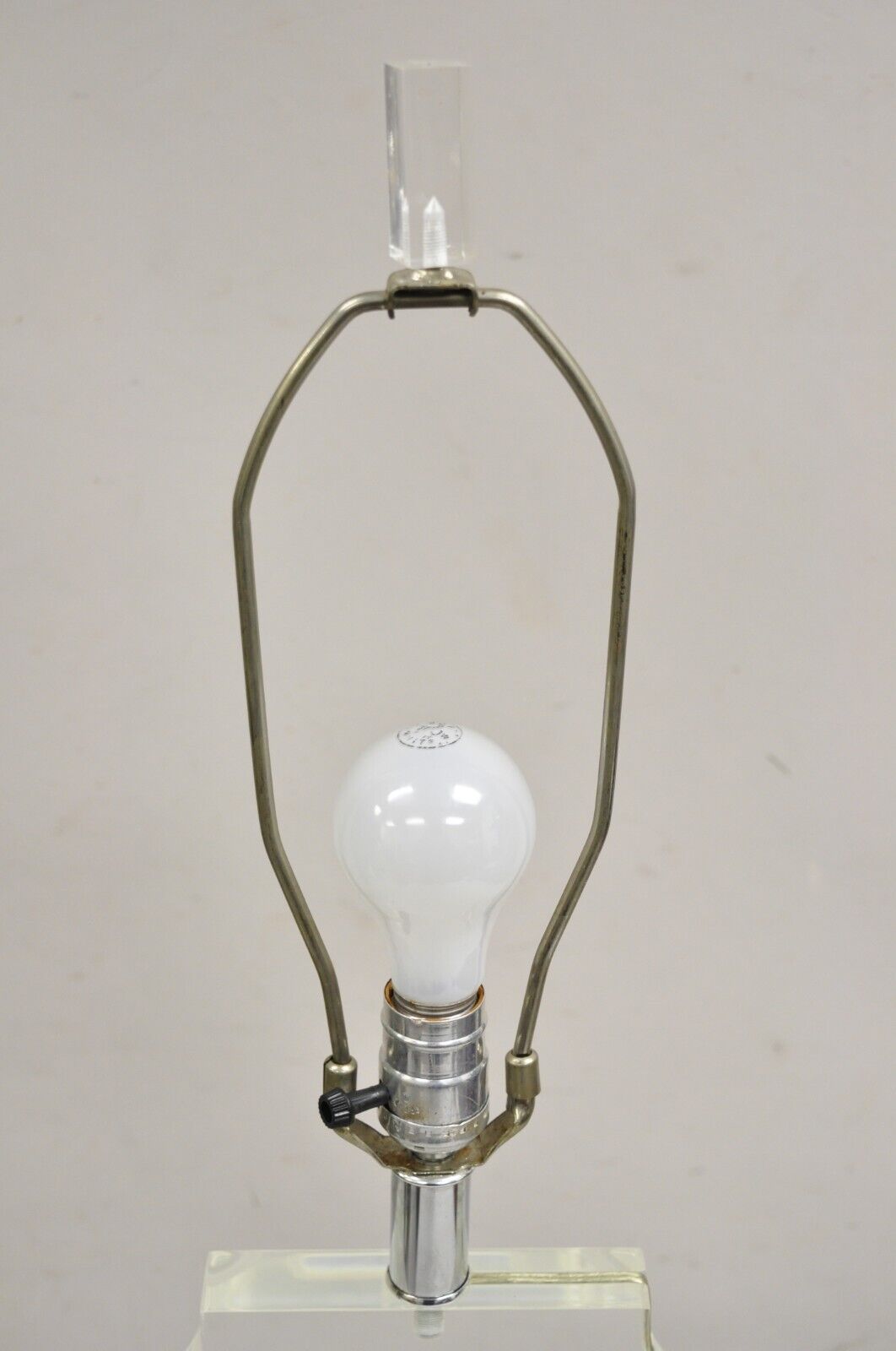 Vintage Mid Century Modern Sculpted Clear Lucite Octagonal Table Lamp
