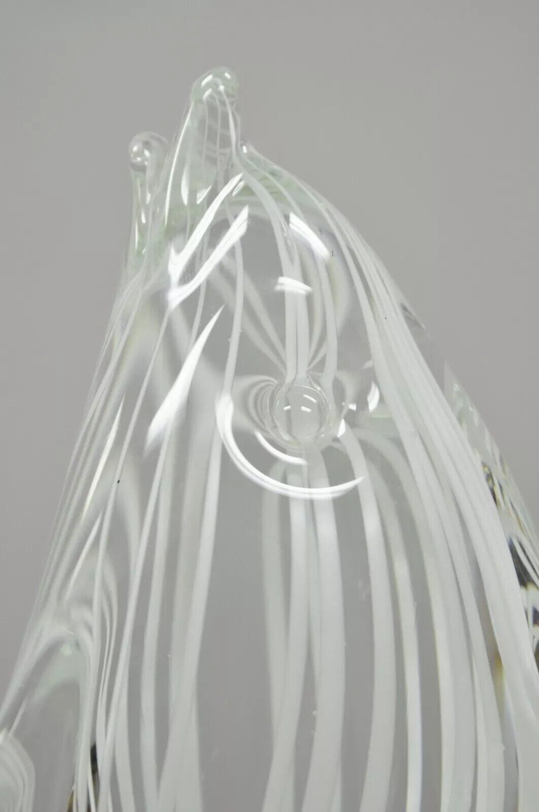 Vintage Vetri Murano Crystal Glass 9" Italian Dolphin Fish Figure Sculpture